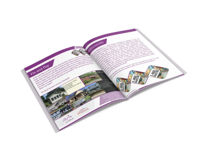 Brochure design sample in two page mockup