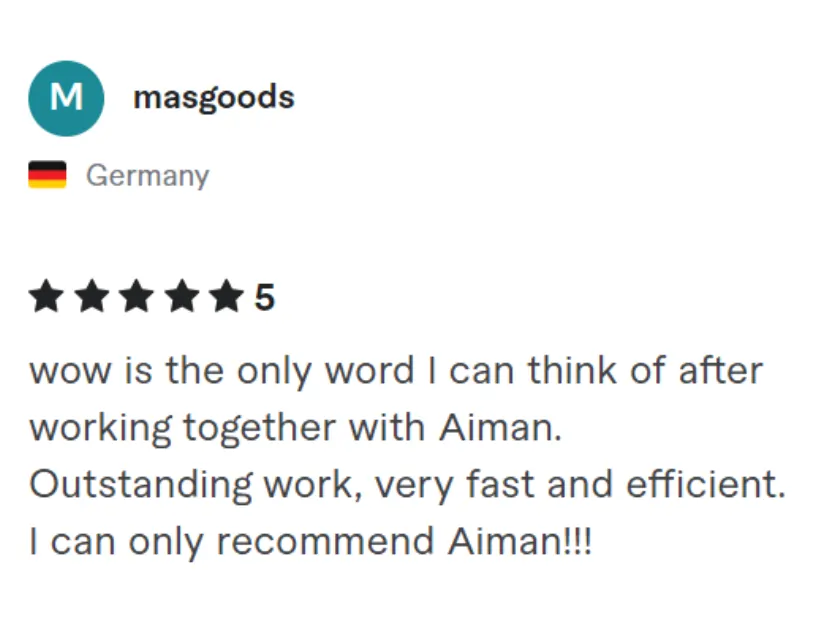 client review screenshot