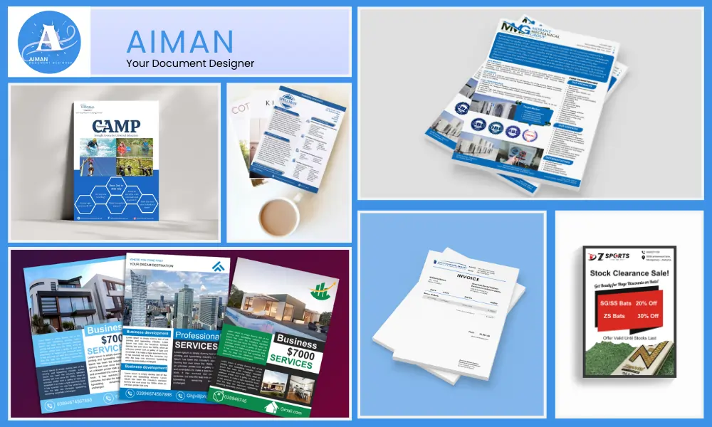 sample business document designs including capability statement, white paper, brochure and more