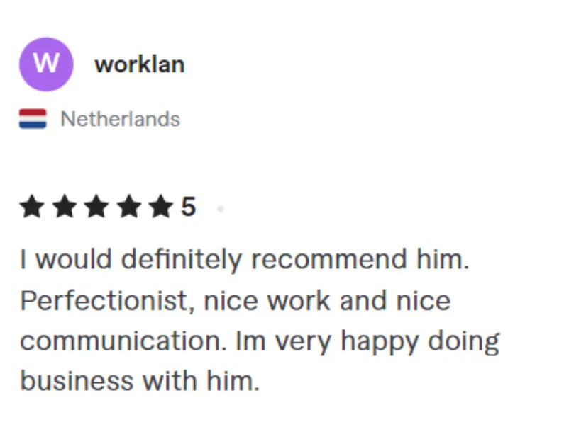 client review screenshot